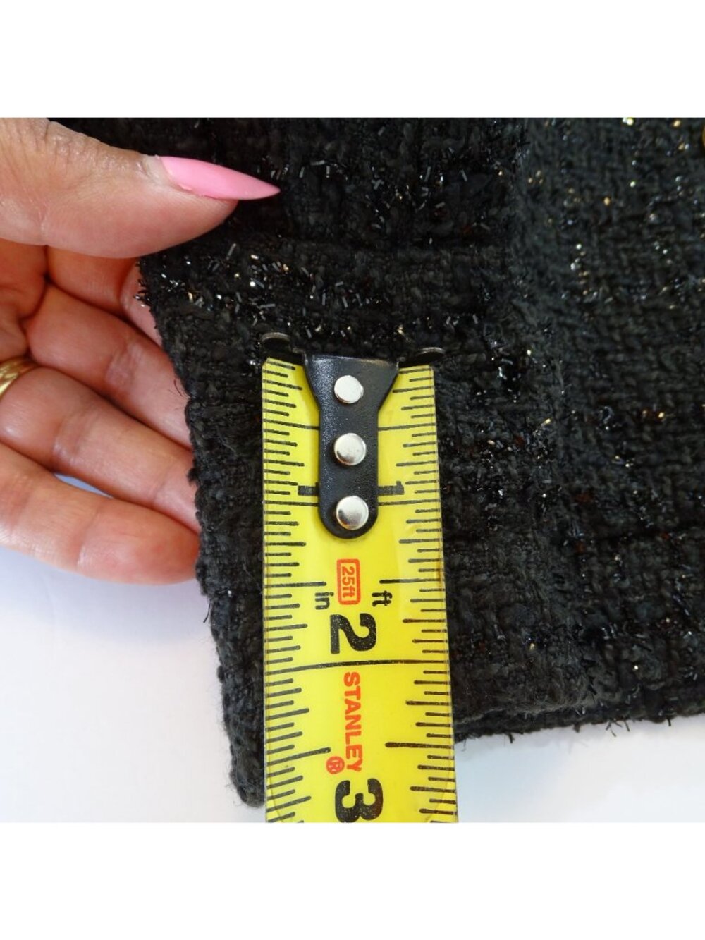 Lady CL Clin Design High Waist Black Shorts Sparkle Size L 28" Festive Mobwife - Picture 9 of 9